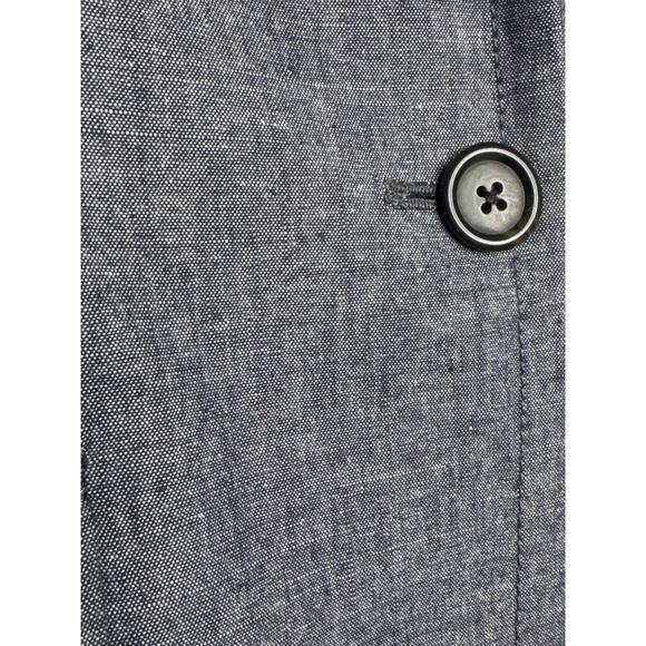 J. Crew one button preppy blazer 100% cotton structured chambray Blue 8 - Picture 8 of 12